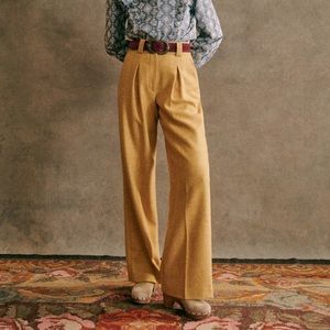 Sezane Theophile trousers yellow virgin wool FR 34 (US 2) very rare!